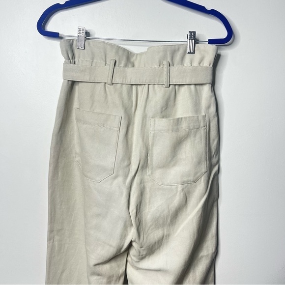 BA&SH ANDREA BELTED COTTON LINEN-BLEND TWILL STRAIGHT LEG PANTS - Picture 9 of 10